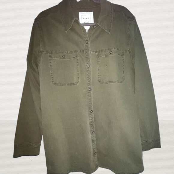 Cleo + Wolf Olive Shacket - XL - Picture 13 of 14